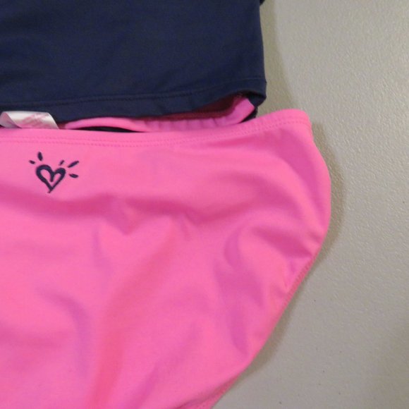 Pink & Blue 2 Pcs Justice Tankini Swimsuit Size 10 - Picture 11 of 13